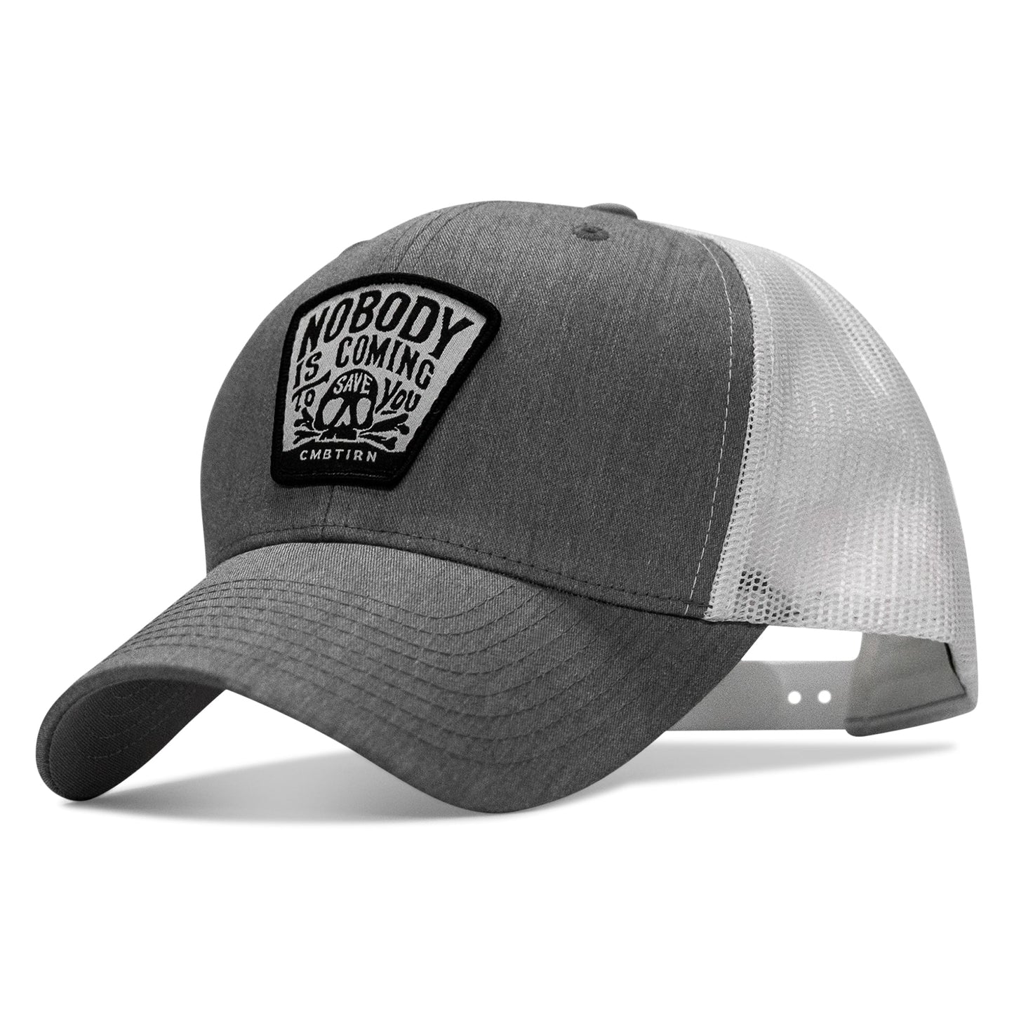 Nobody Is Coming To Save You Skull Patch Snapback Hat