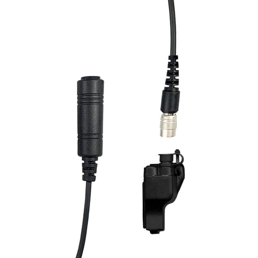 Tactical Radio Connector Cable & Push To Talk Adapter for Headset: NATO/Military Wiring, Gentex, Ops-Core, OTTO, Select Peltor Models, Helicopter - EF Johnson: All 51, 5000, 5100, 7700, 8100 Series, Ascend, Kenwood VP400, VP600, VP900 & More