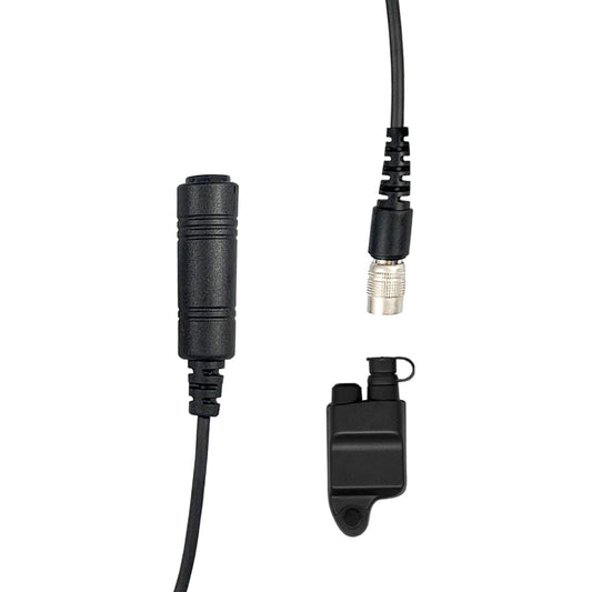 Tactical Radio Connector Cable & Push To Talk Adapter for Headset: NATO/Military Wiring, Gentex, Ops-Core, OTTO, Select Peltor Models, Helicopter - Harris & M/A-Com 700P/Pi, 710P, P5100 / P7100 / P7200 Series & More