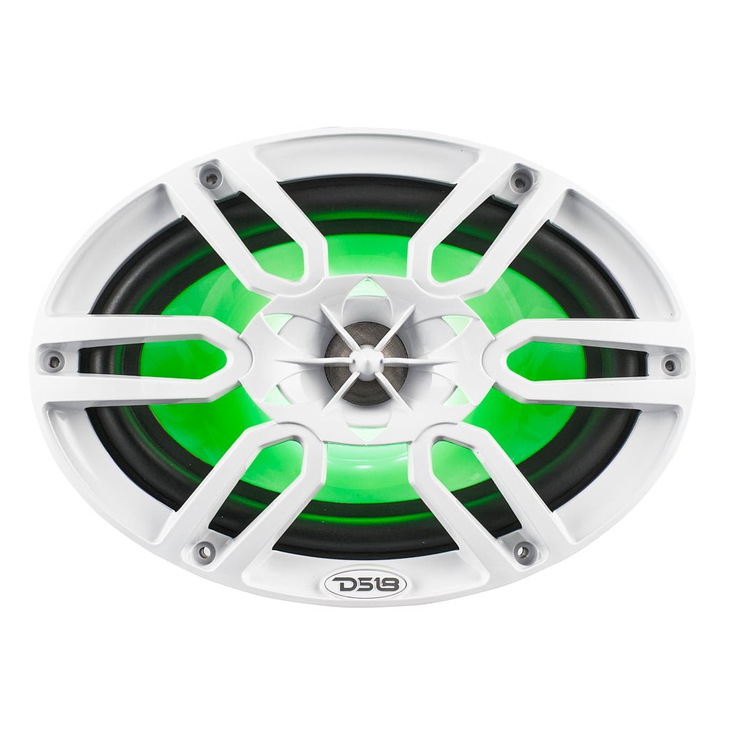 NXL 6x9" 2-Way Coaxial Marine Speaker with LED RGB Lights | 125W RMS 4-Ohm