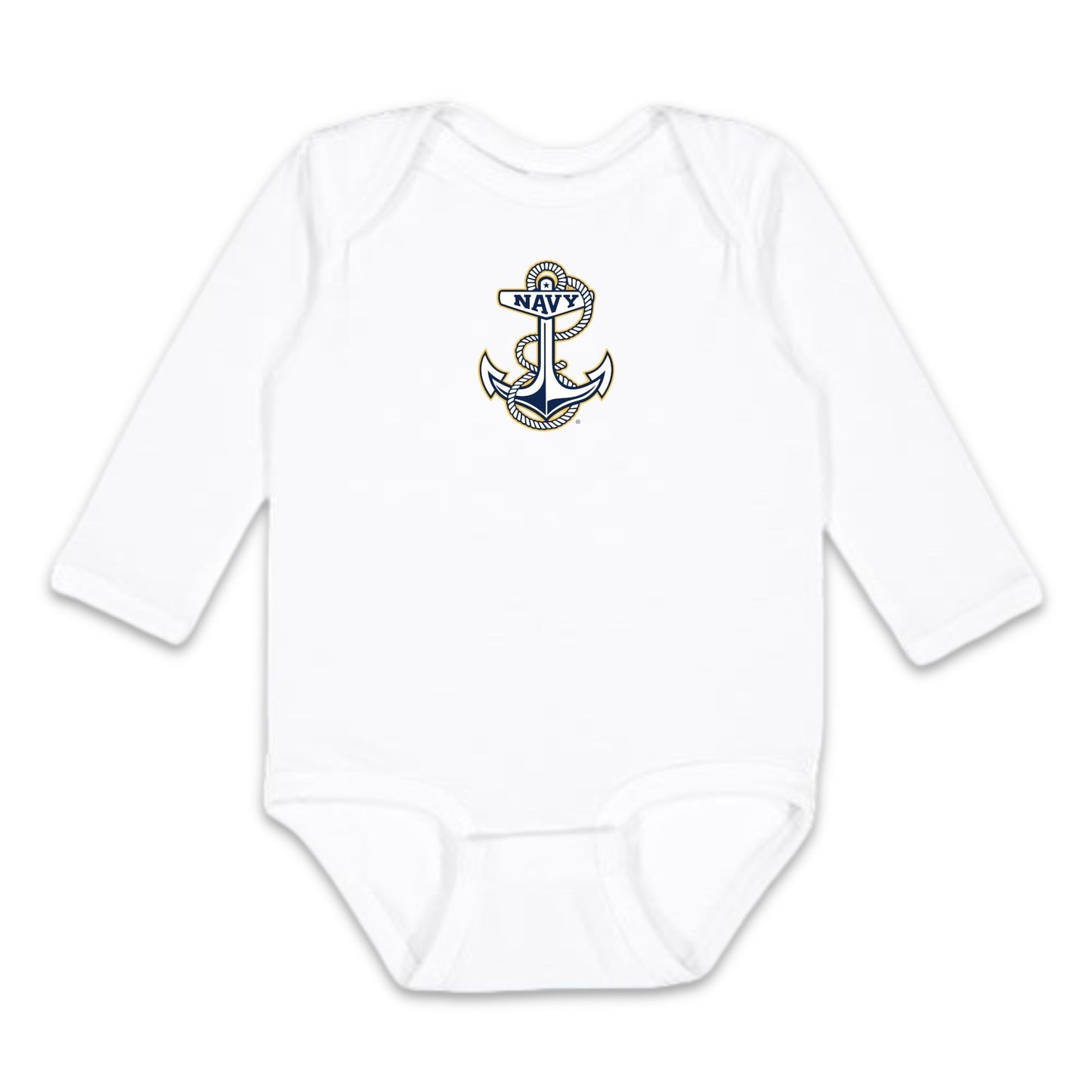 Navy Anchor Infant Long Sleeve Bodysuit