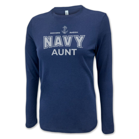 Navy Aunt Women's Long Sleeve T-Shirt (Navy)