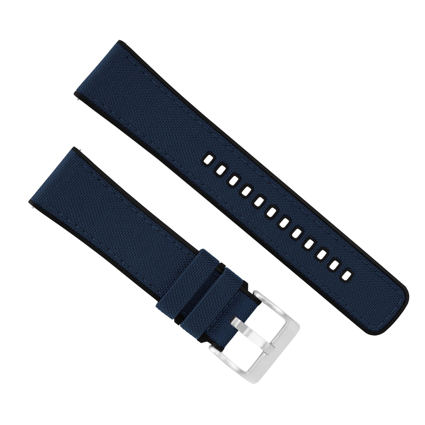 Navy Blue Cordura Fabric And Silicone Hybrid Watch Band