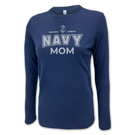 Navy Mom Women's Long Sleeve T-Shirt (Navy)