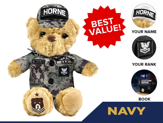 Navy Teddy Bear Cammo Personalized Bundle