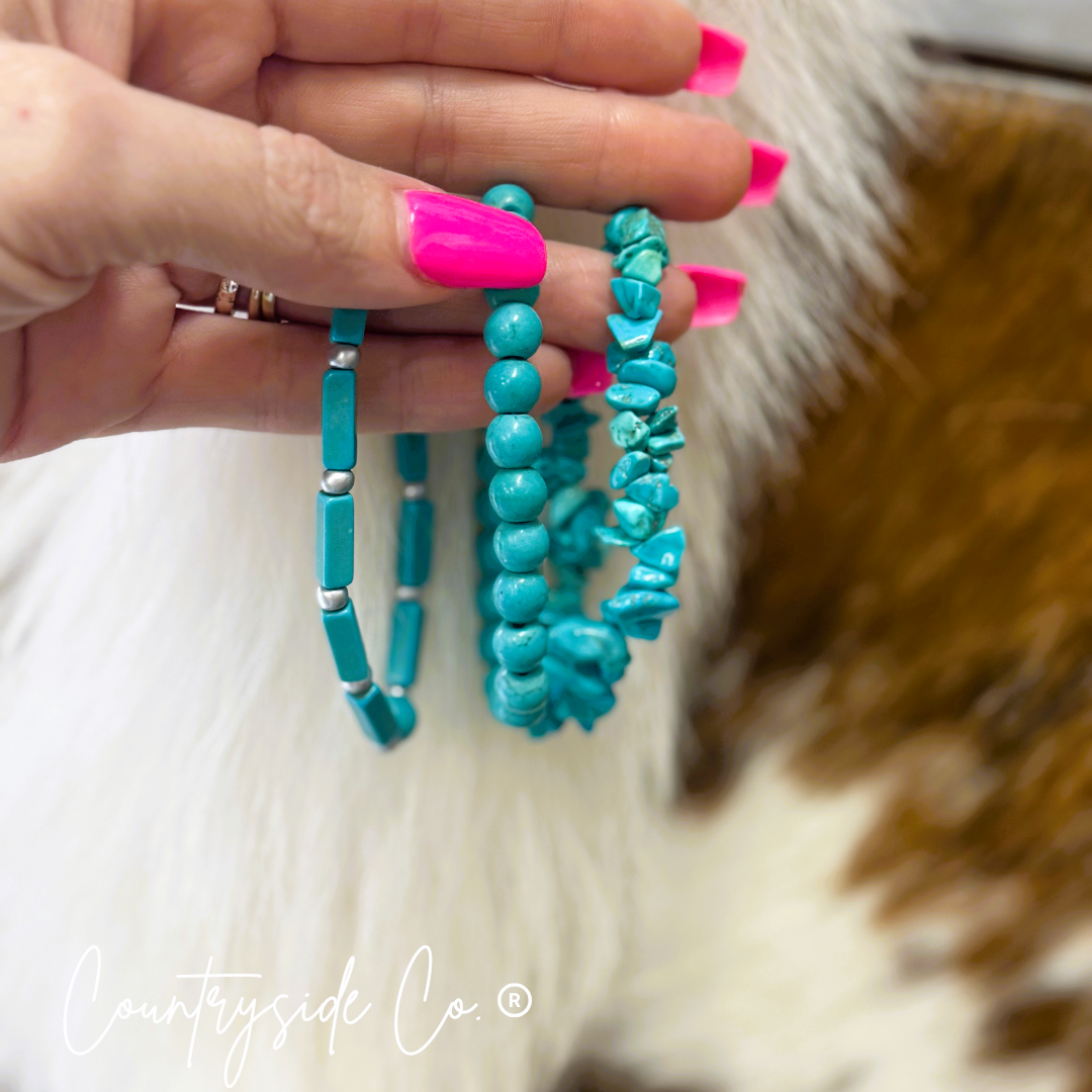 Bracelet Set with Turquoise Colored Stone