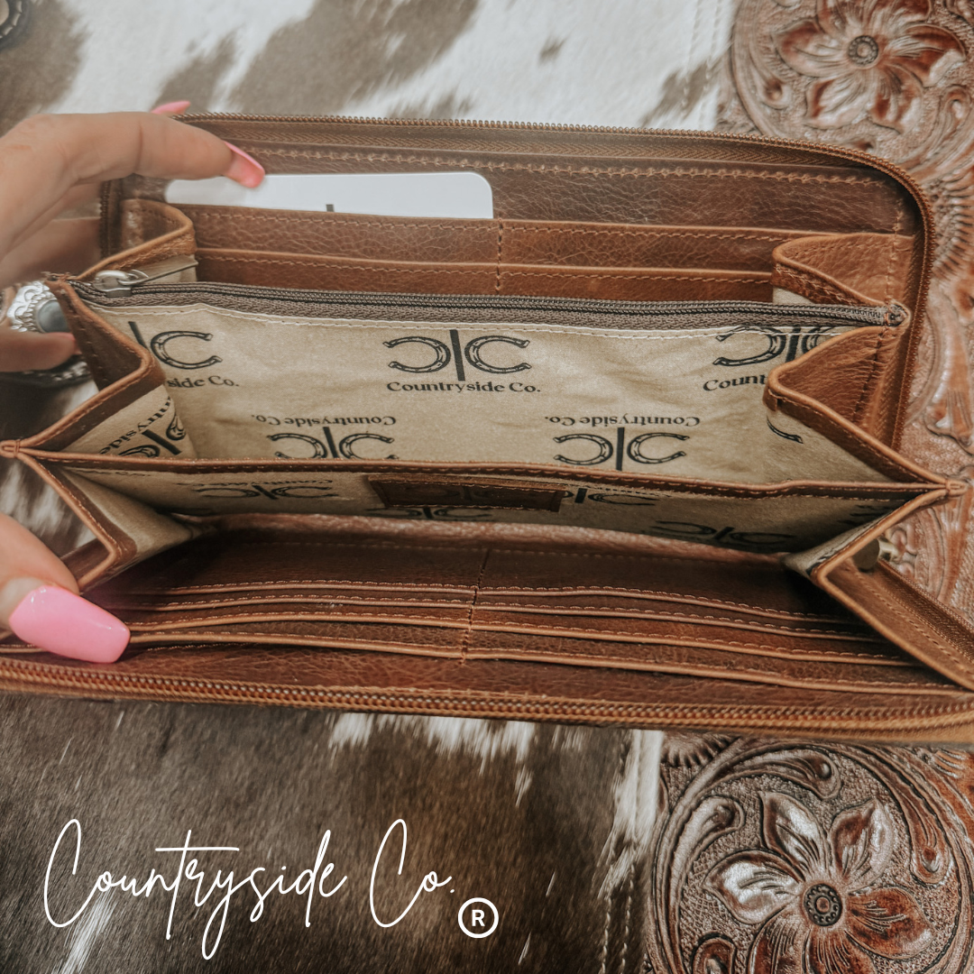 Juliet Tooled Leather Cowhide Wallet