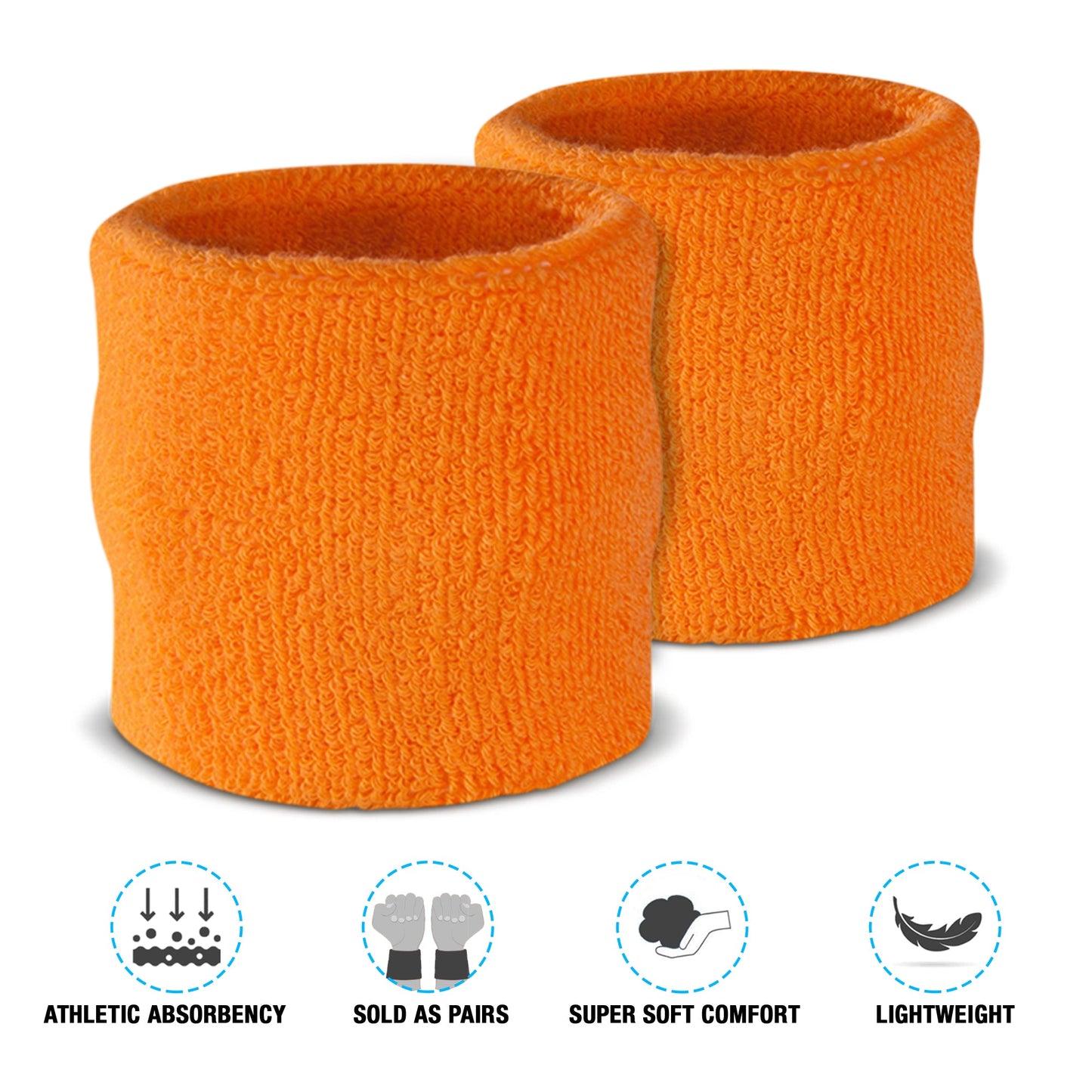 Premium Terry Cloth Cotton Wristband Pair