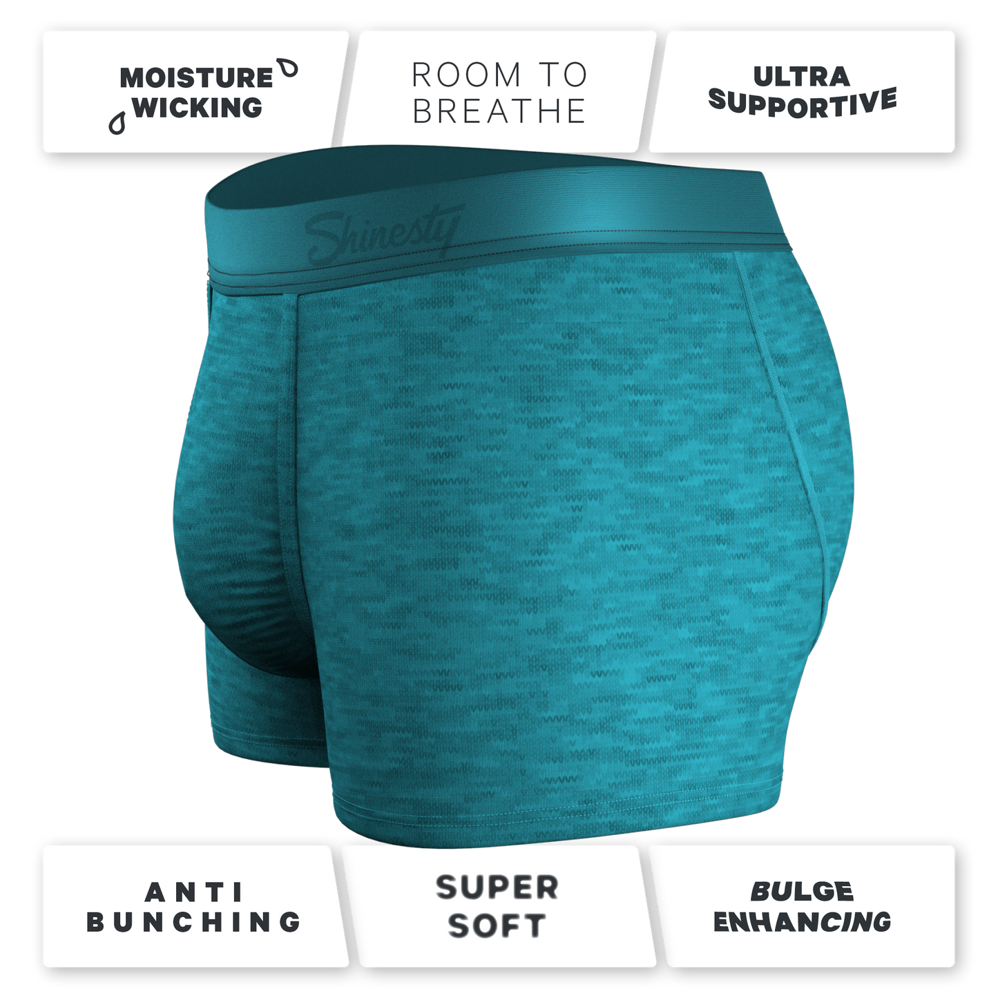 The Nerves of Teal | Teal Heather Ball Hammock® Pouch Trunks Underwear