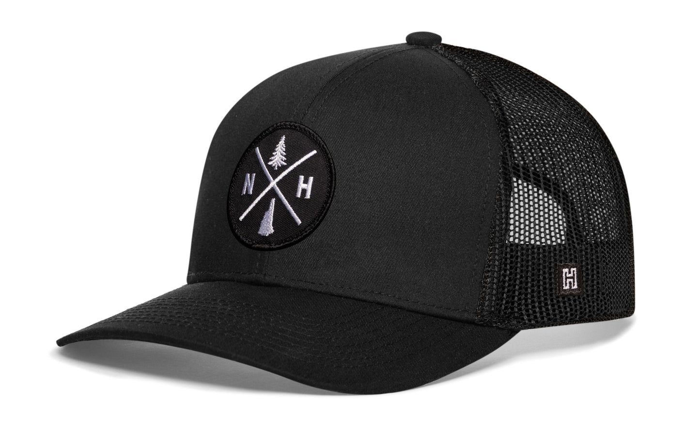 New Hampshire Trucker Hat  |  Black NH X Snapback