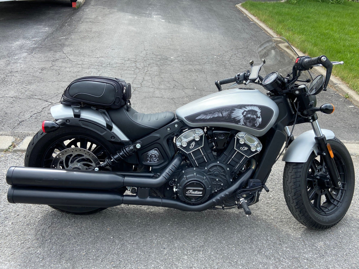 NEW Skull Warbonnet - Indian Scout (2014-2024) - Full Tank B&W