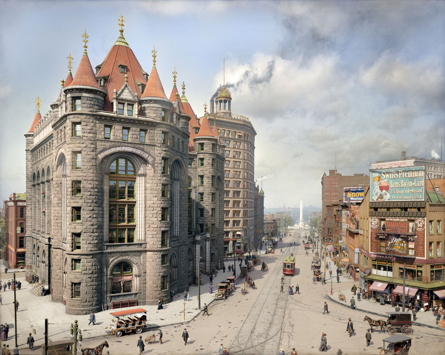 Vintage Photo Puzzle: Niagara Street, Buffalo, 1908: 500 Pieces