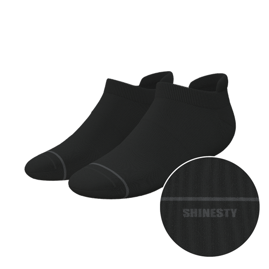 The Night Op | Plain Black Heel Hammock™ Ankle Socks