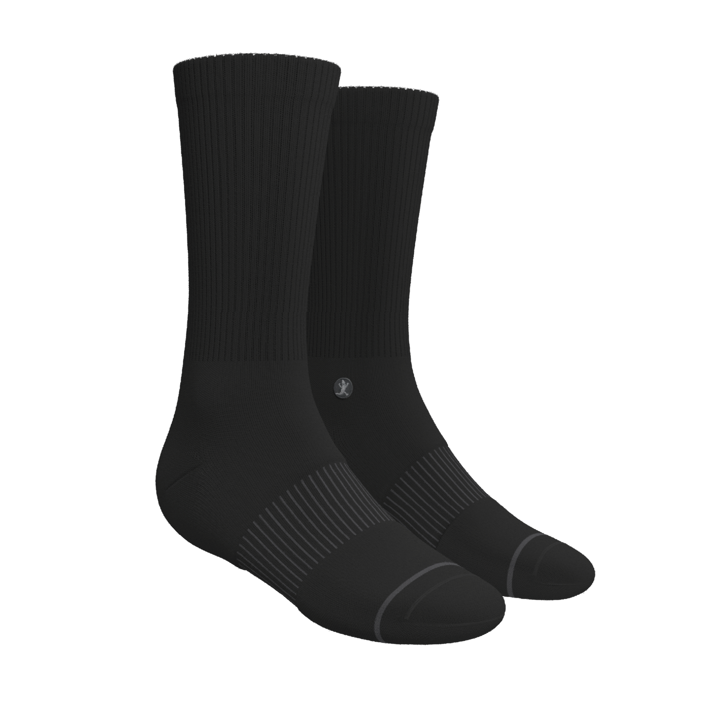 The Night Op | Plain Black Heel Hammock™ Crew Socks