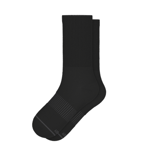 The Night Op | Plain Black Heel Hammock™ Crew Socks