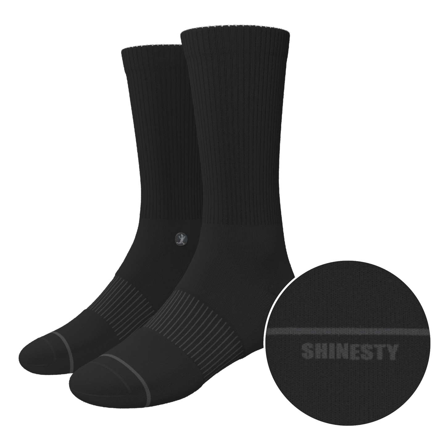 The Night Op | Plain Black Heel Hammock™ Crew Socks