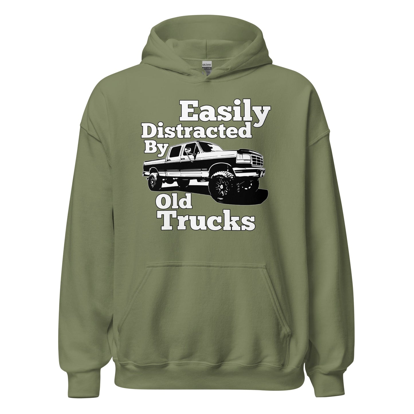 OBS Truck Hoodie, Easily Distracted By Old Trucks