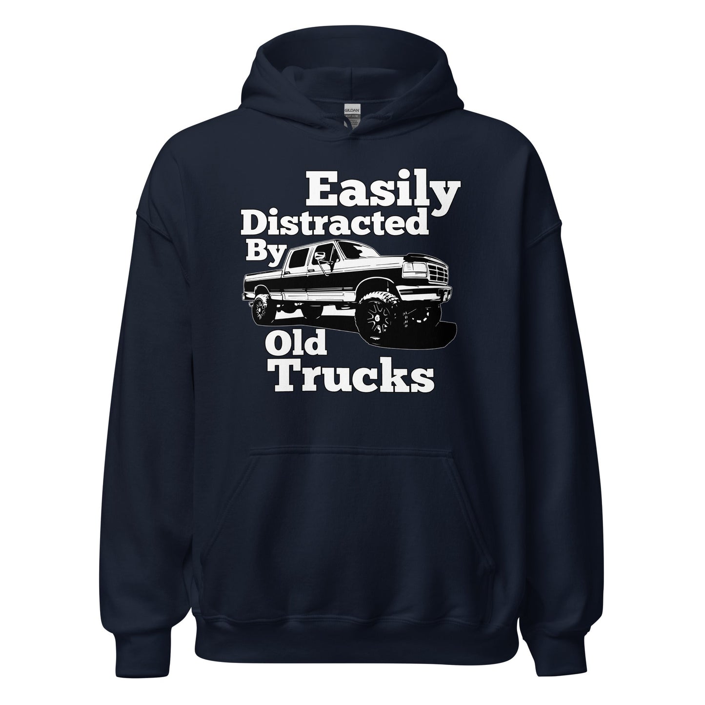 OBS Truck Hoodie, Easily Distracted By Old Trucks