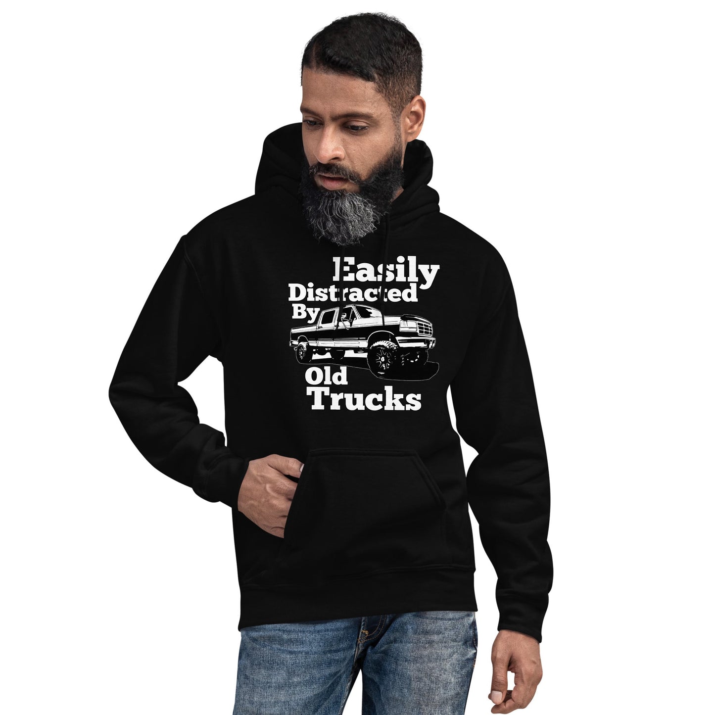 OBS Truck Hoodie, Easily Distracted By Old Trucks