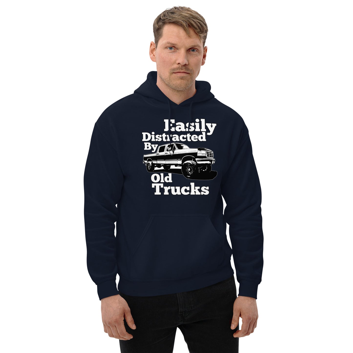 OBS Truck Hoodie, Easily Distracted By Old Trucks