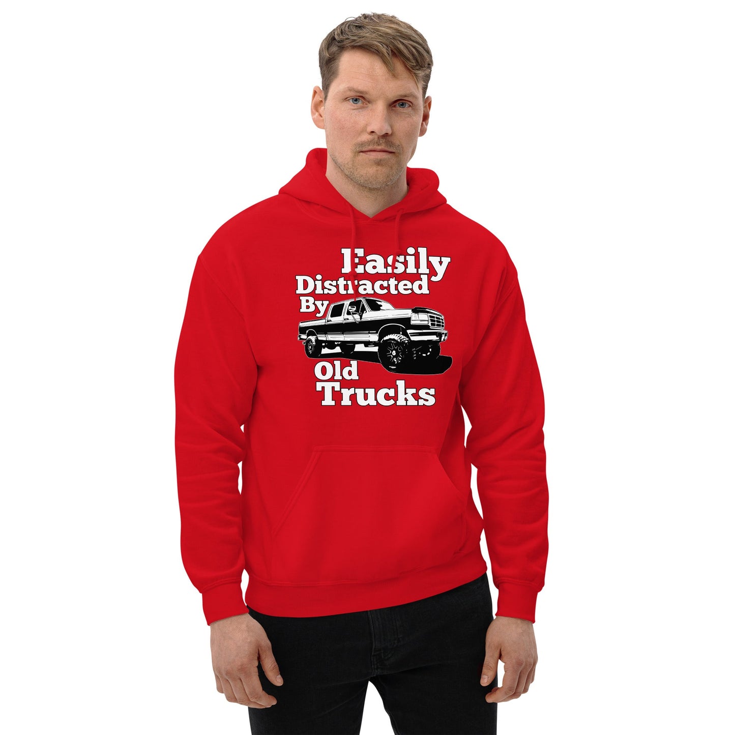 OBS Truck Hoodie, Easily Distracted By Old Trucks