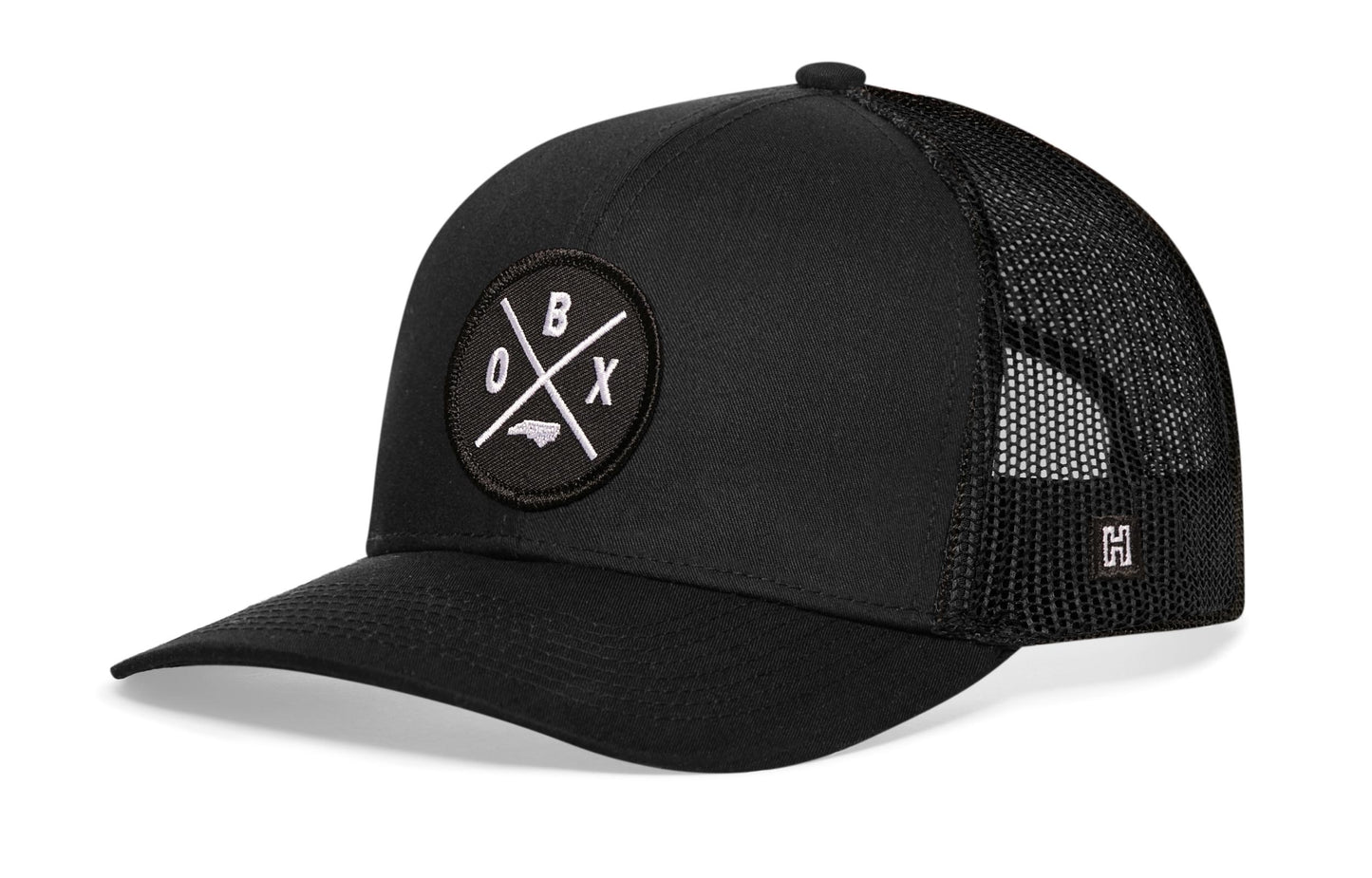 Outer Banks Trucker Hat  |  Black OBX X Snapback