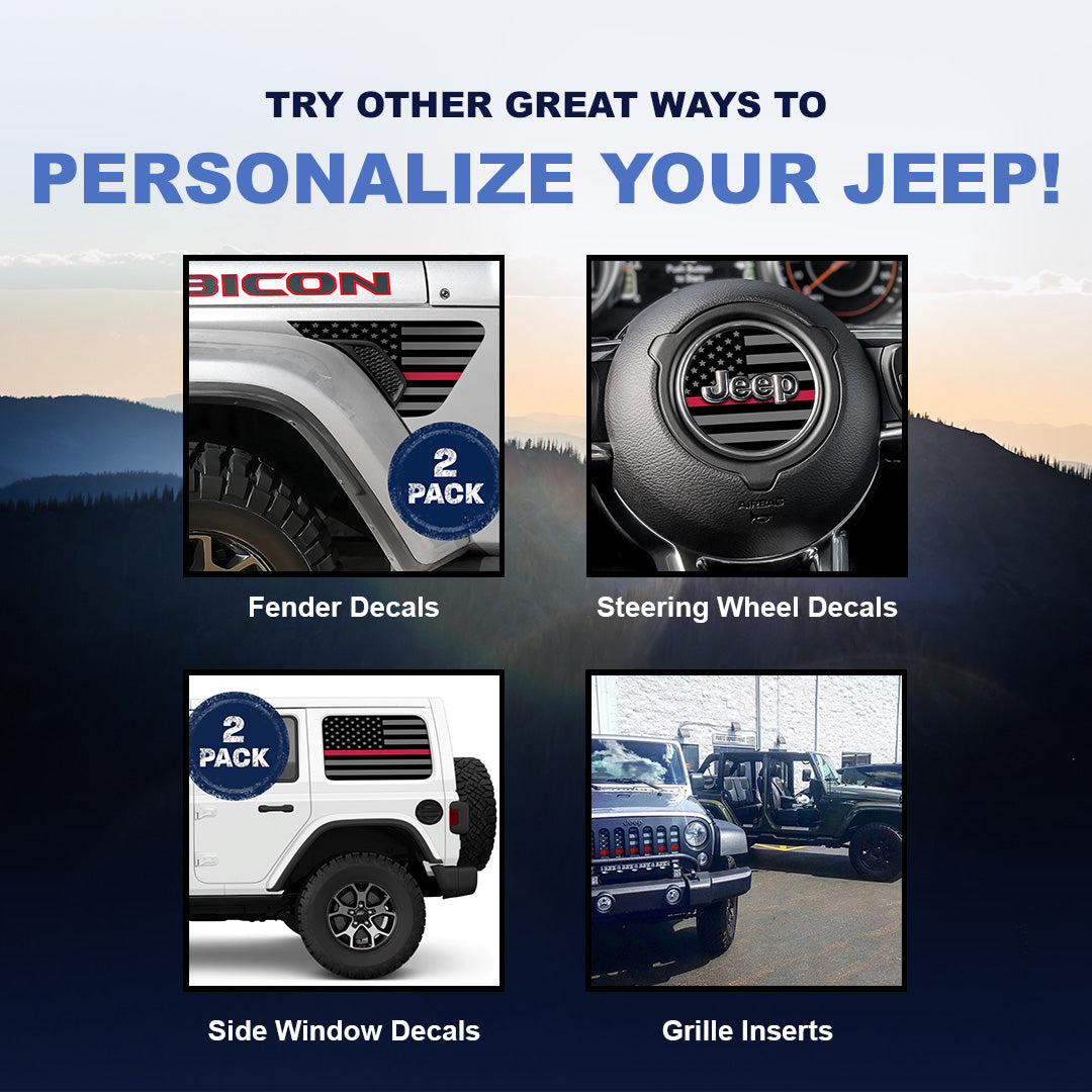 Blackout Thin Red Line Steering Wheel Decal