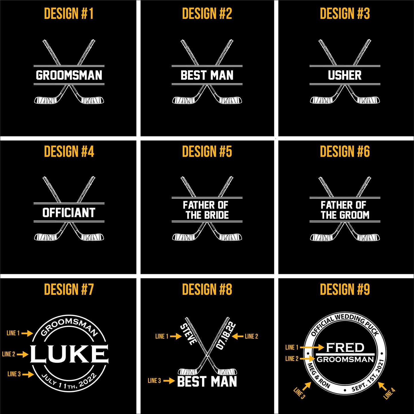 Circle Name & Wedding Party Role, Hockey Puck Bottle Opener