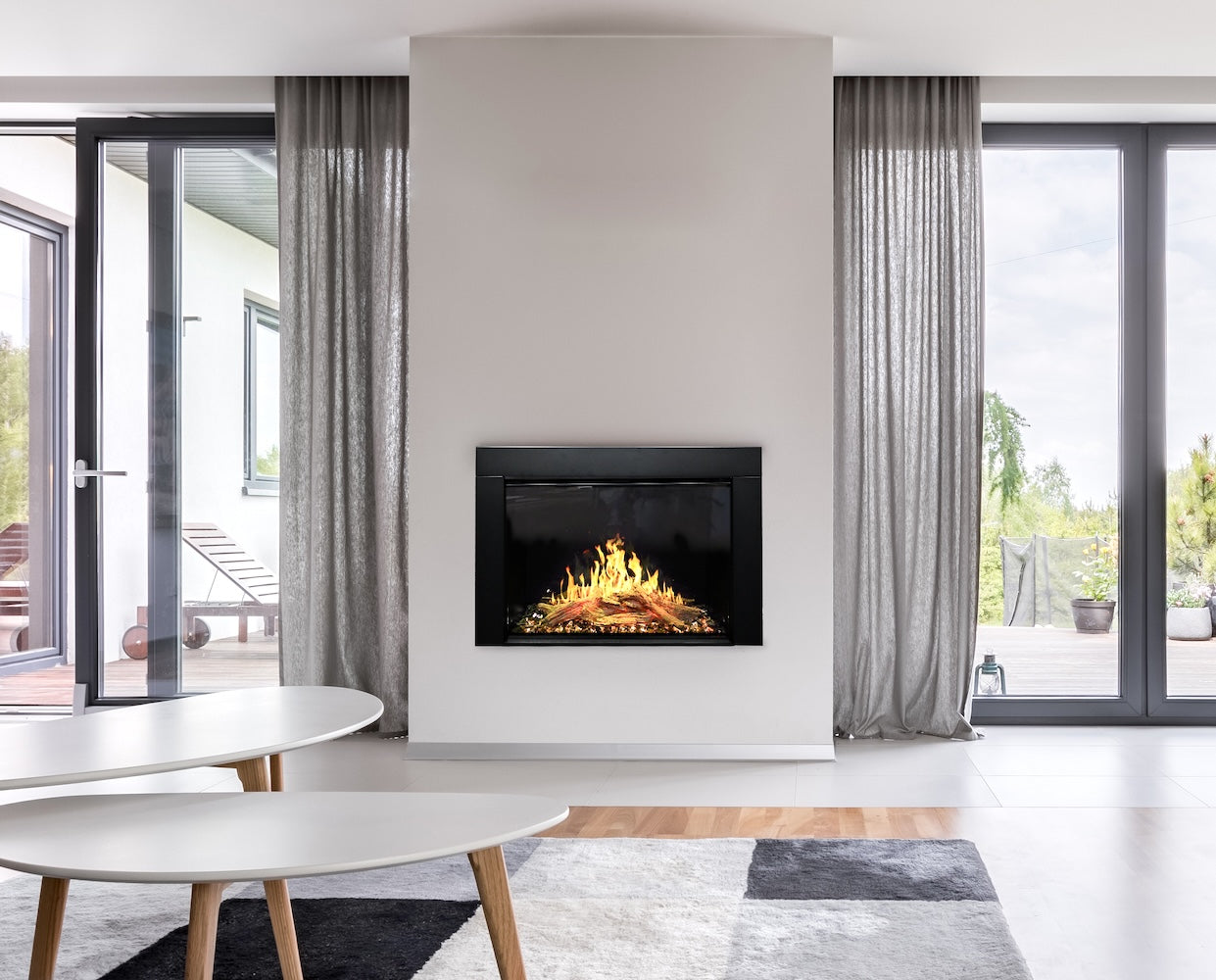 Modern Flames Orion Traditional Built-In Smart Virtual Electric Fireplace with Real Flame Effect
