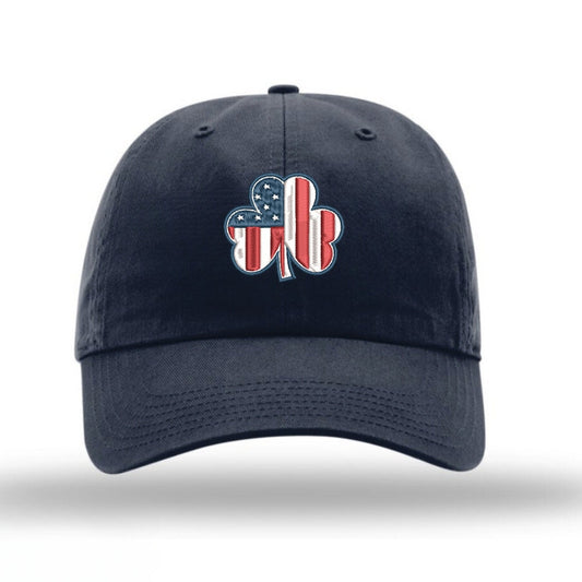 American Flag Shamrock Unstructured Hat