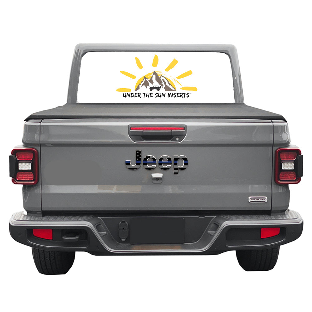 Thin Blue Line Jeep Fender Emblem Overlay Vinyl Decals 2pk