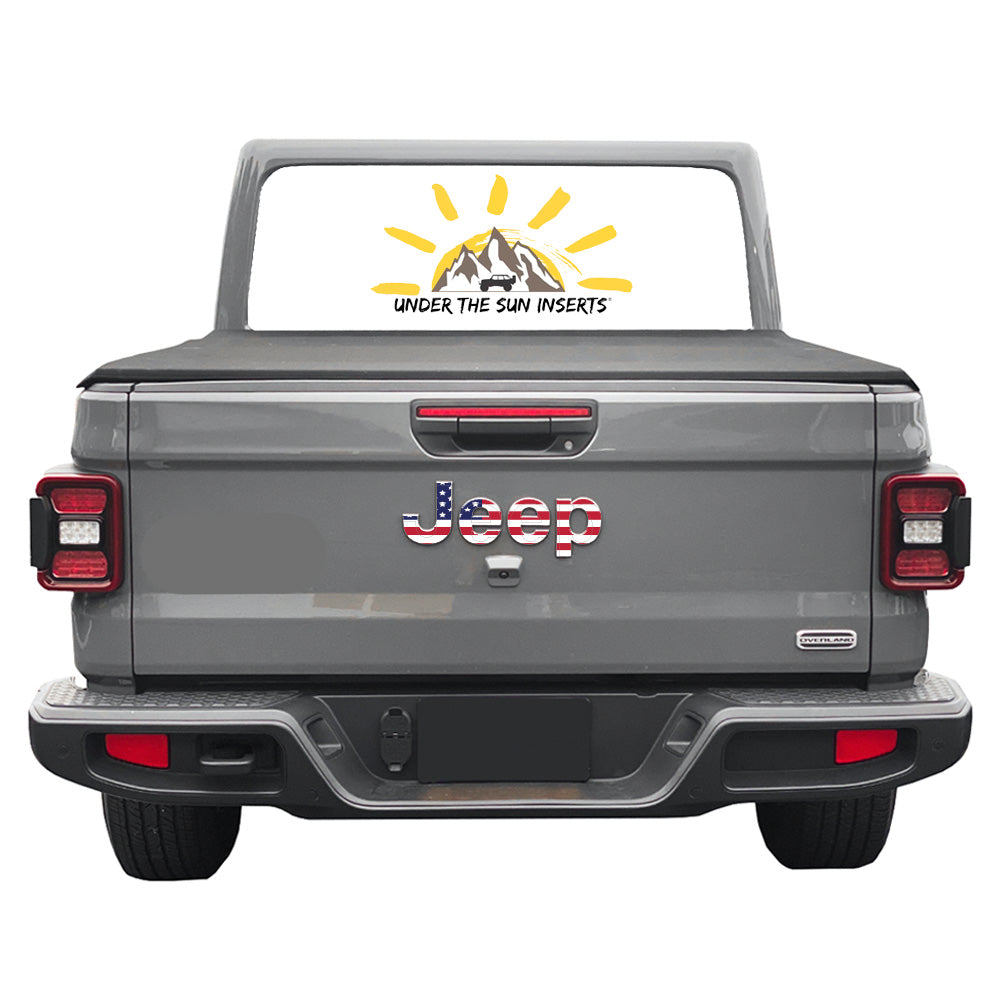 Old Glory Jeep Fender Emblem Overlay Vinyl Decals 2pk