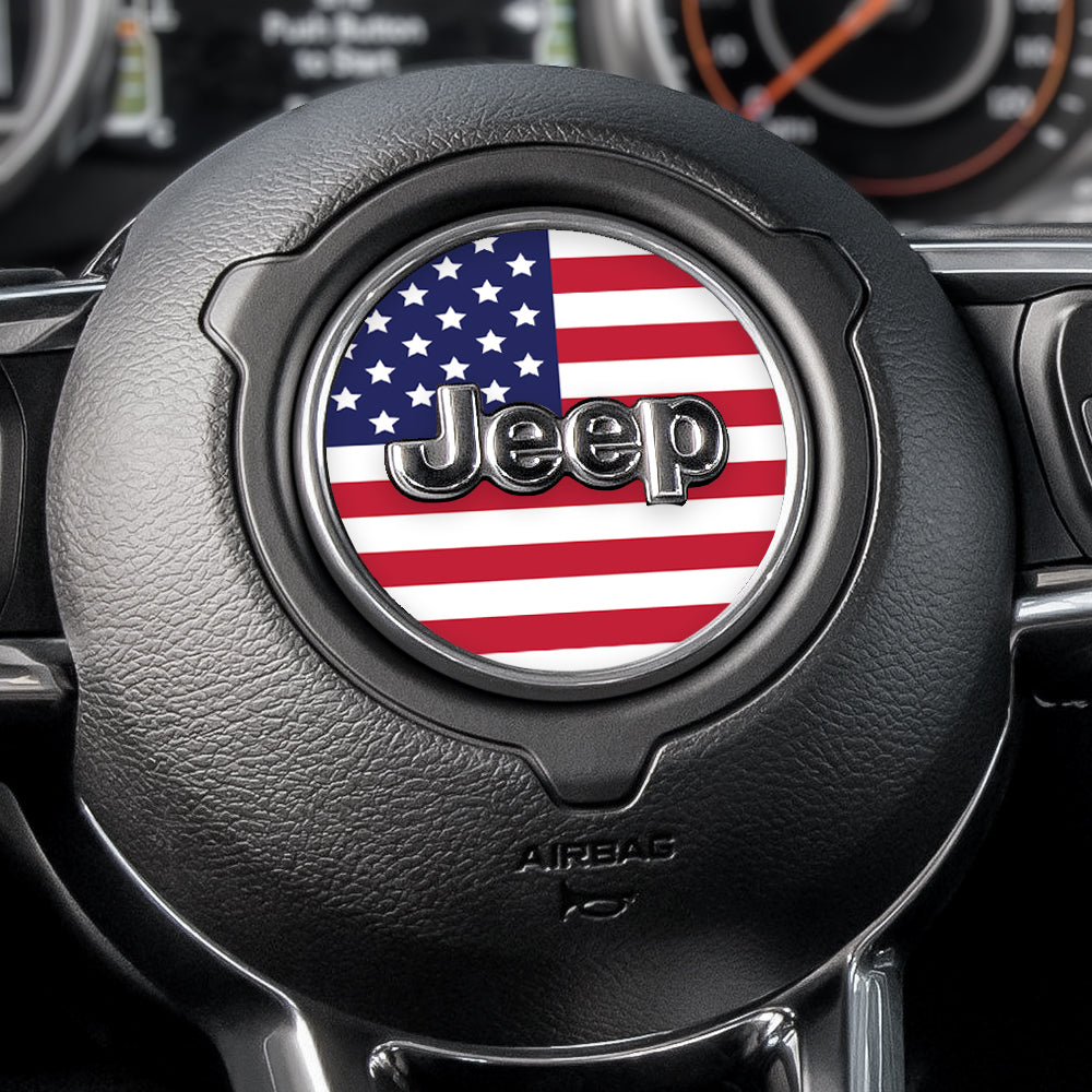 Old Glory Steering Wheel Decal