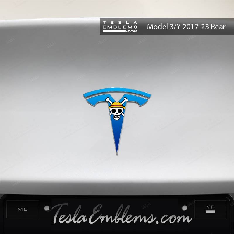 One Piece Tesla Emblem Decals (Front + Back) | Model Y