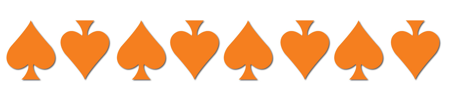 ORANGE REFLECTIVE ACE OF SPADE HELMET DECAL 8 PACK