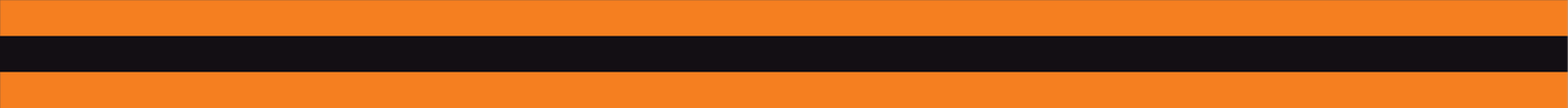 ORANGE & BLACK TRIPLE STRIPE REFLECTIVE HELMET TRIM