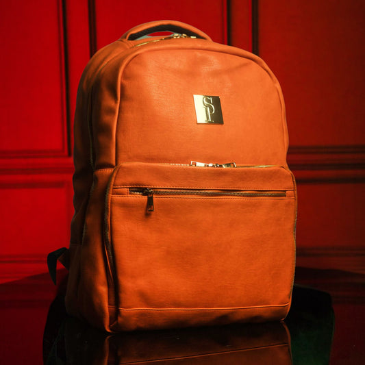 Orange Leather Commuter Bag
