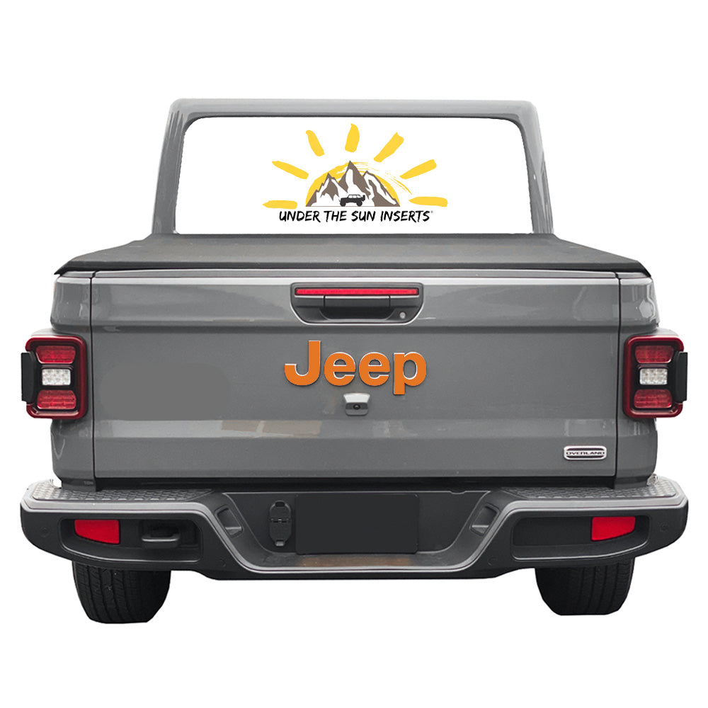 Orange Jeep Fender Emblem Overlay Vinyl Decals 2pk