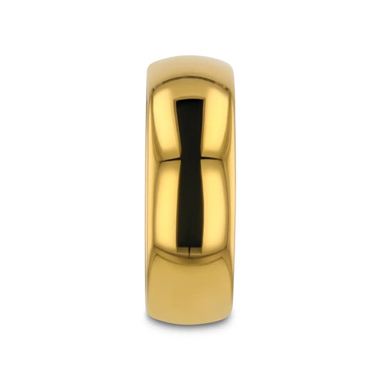 ORO Traditional Domed Gold-Plated Tungsten Carbide Wedding Ring, 4mm–10mm