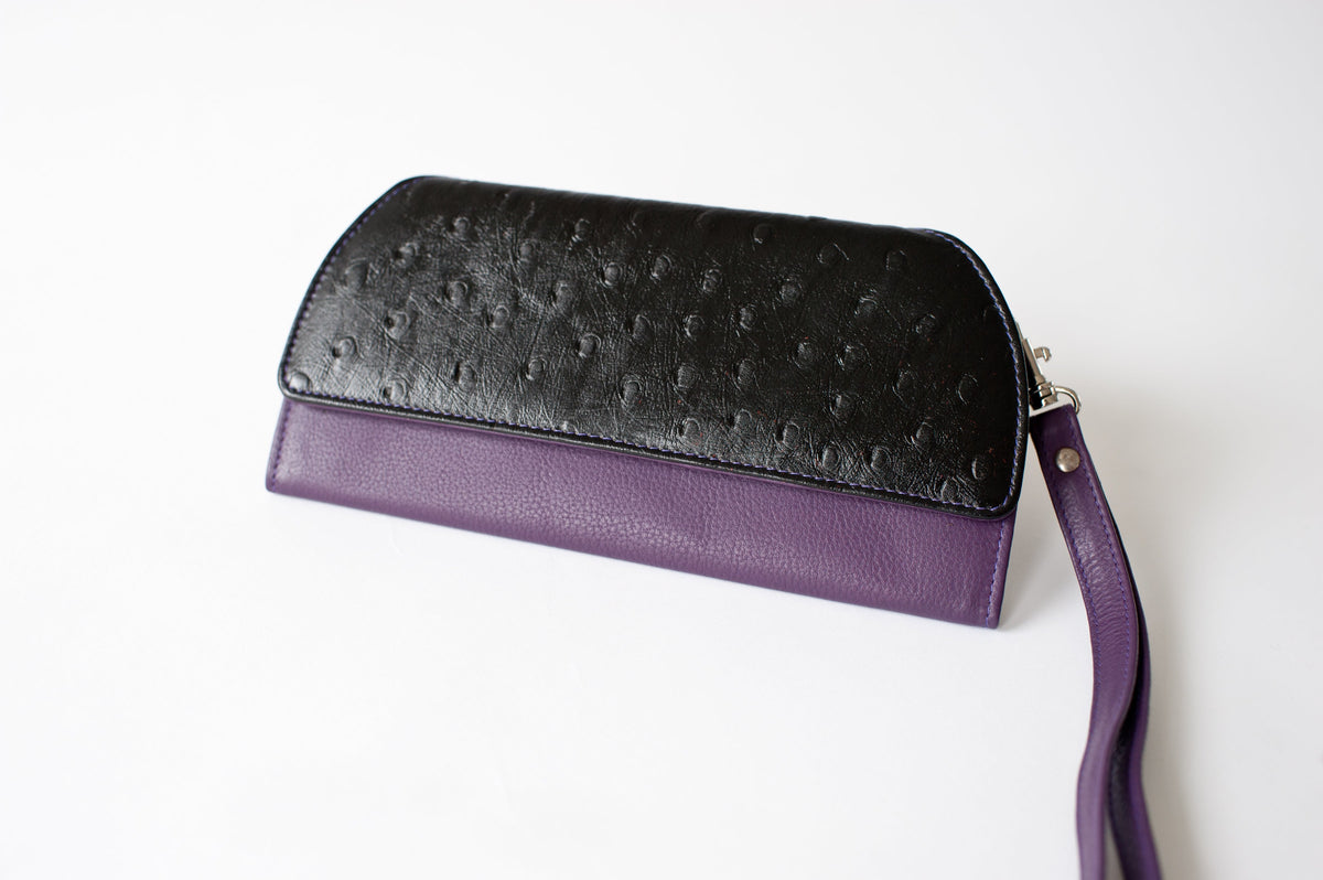RFID Blocking Clutch - Ostrich Print