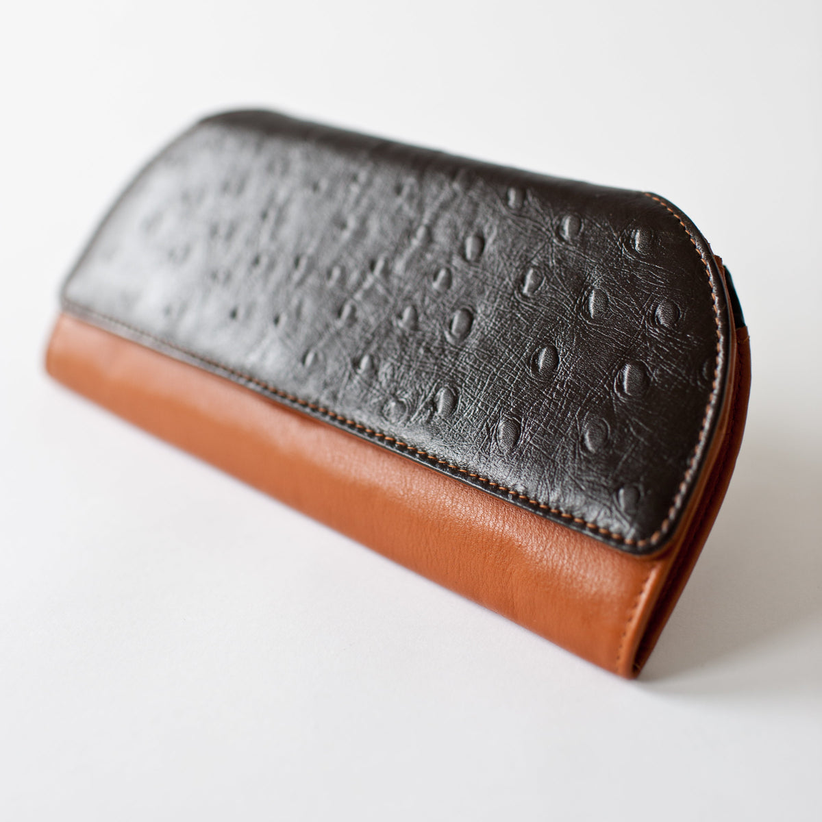 RFID Blocking Clutch - Ostrich Print