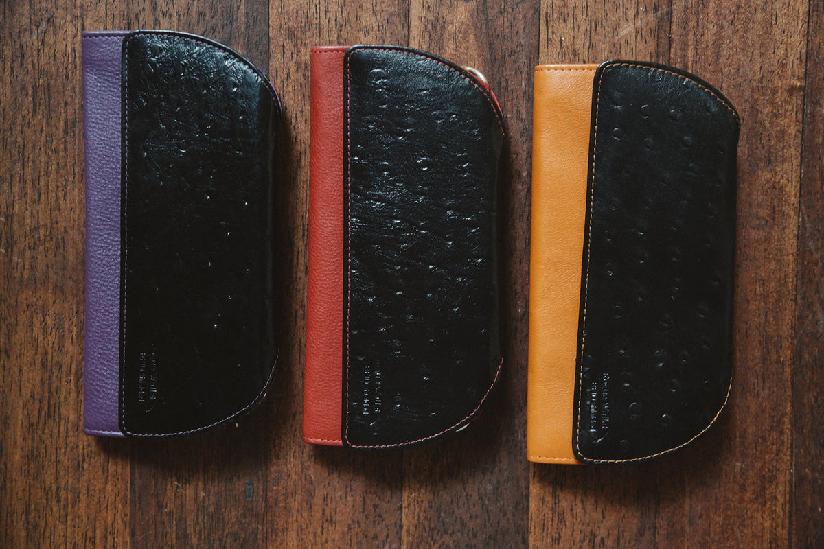 RFID Blocking Clutch - Ostrich Print