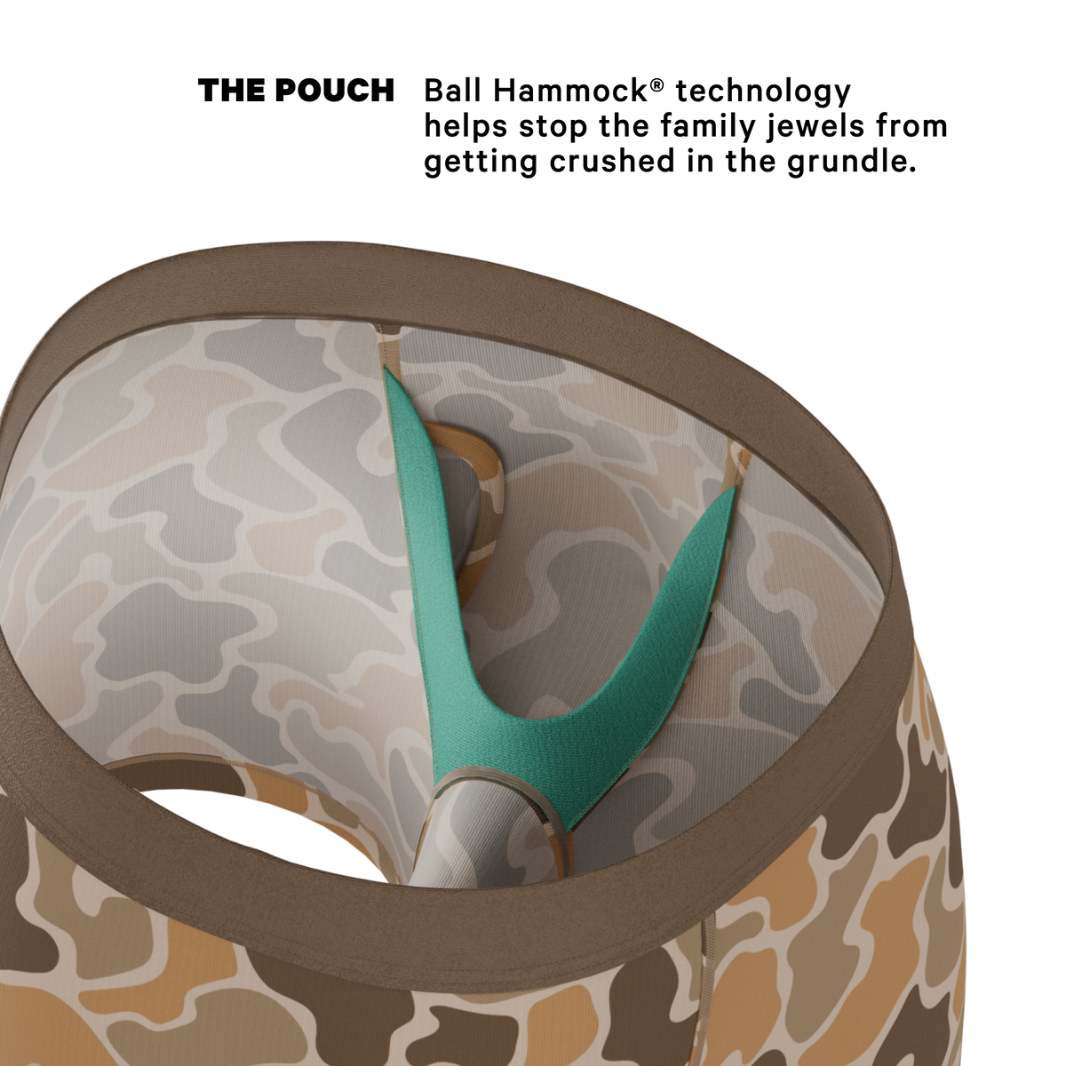 The Out Of Sight | Light Duck Camo Ball Hammock® Pouch Underwear With Fly