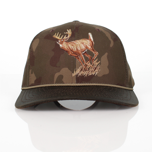 Running Deer 6-Panel Wax Cloth Rope Cap