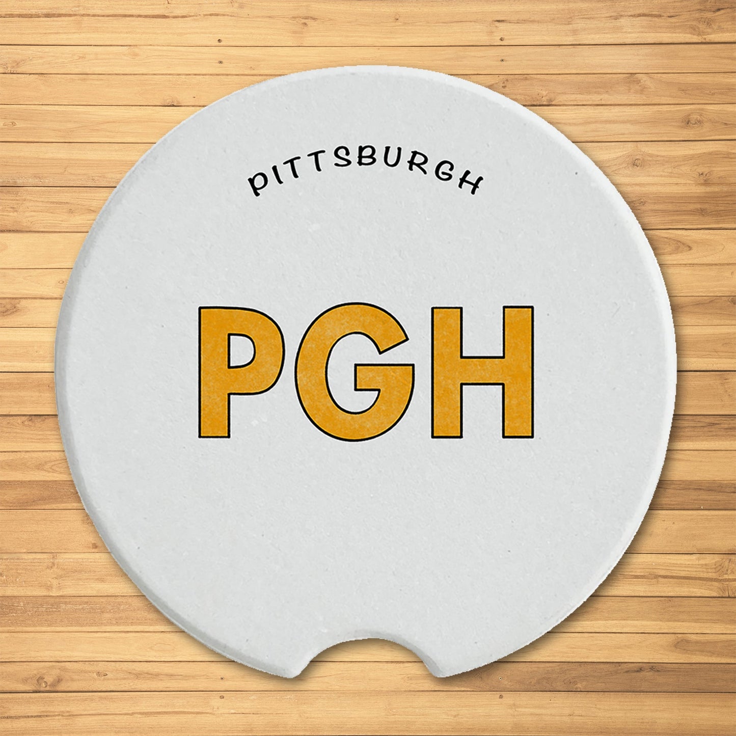 Pittsburgh PGH Ceramic Car Coaster - Single Coaster