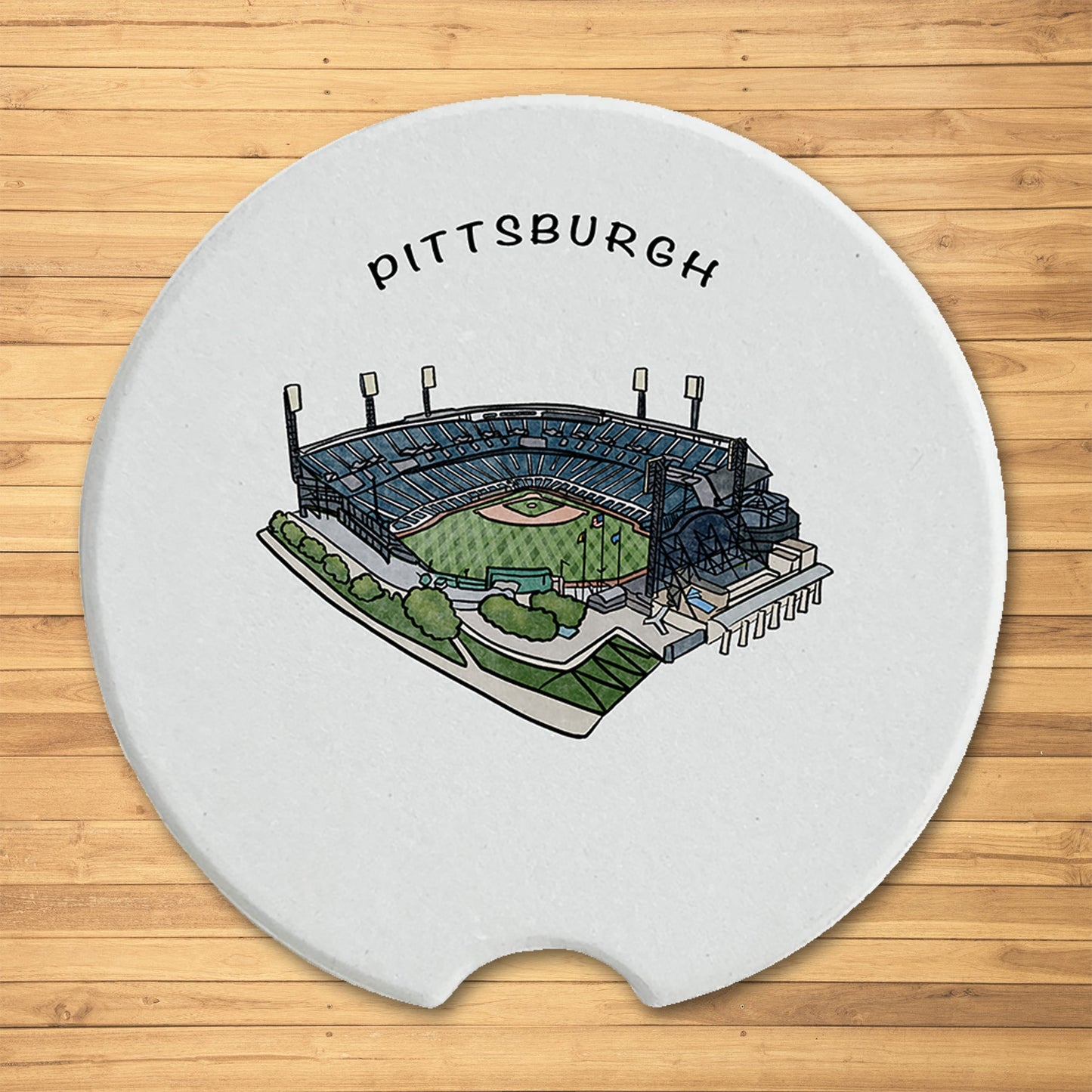 Pittsburgh PNC Park Ceramic Car Coaster - Single Coaster