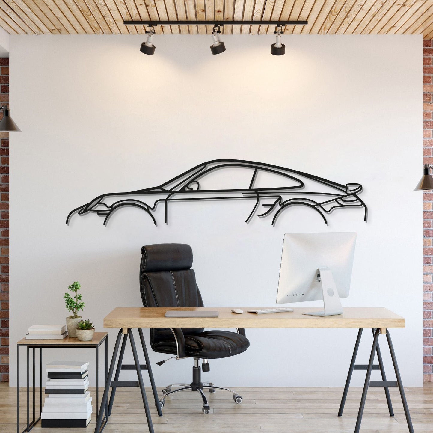 911 Turbo S Model 997 Metal Car Wall Art - MT0879