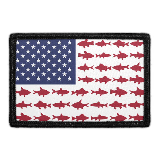 US Flag - Fish - Removable Patch