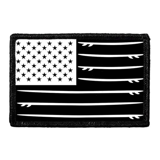 US Flag - Surfboards - Black and White - Removable Patch