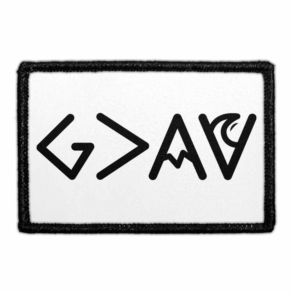 God is Greater Than Highs and Lows - Black and White - Sharp - Removable Patch